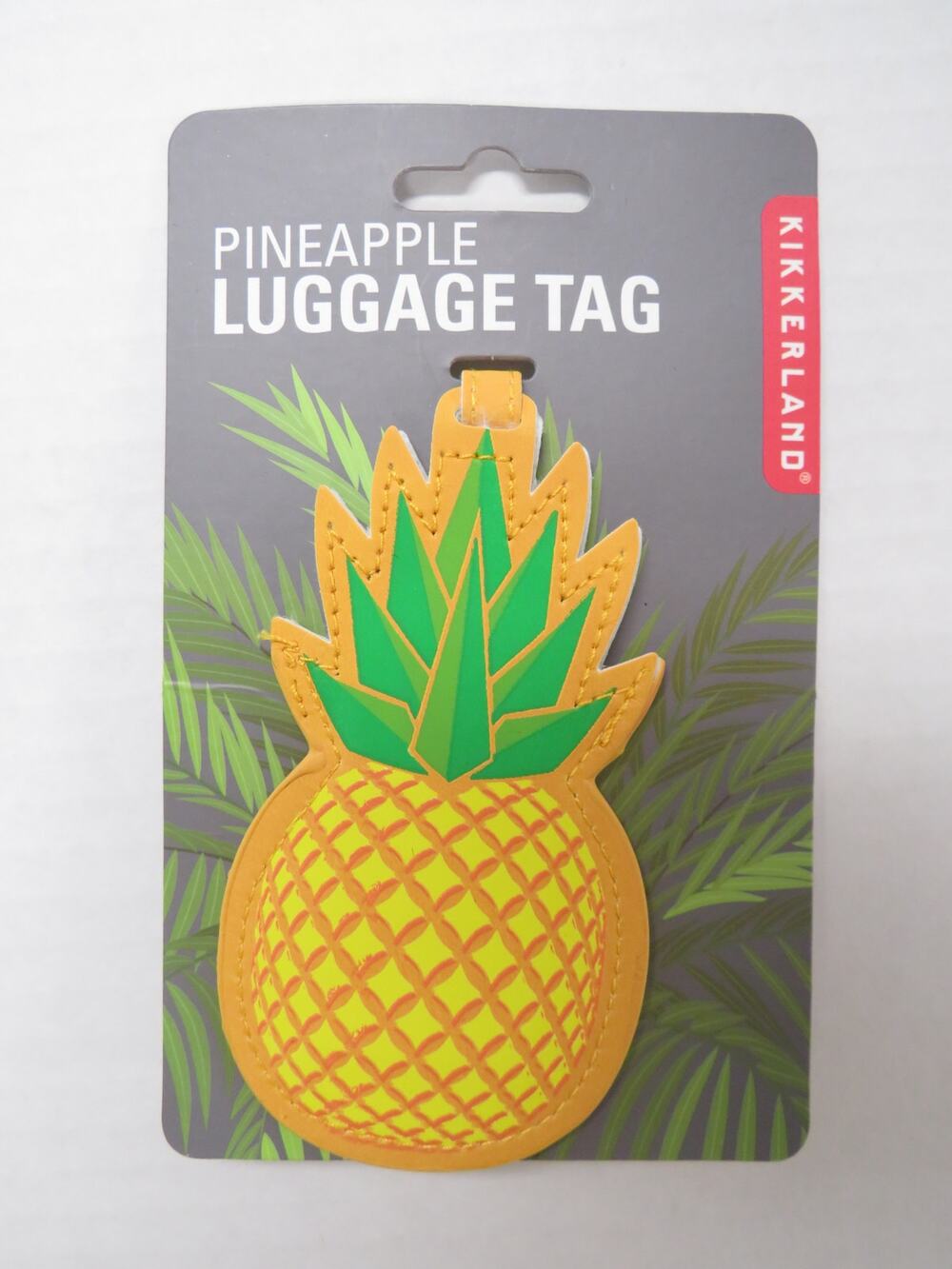 NEW Pineapple Luggage Tag Kikkerland Bright Noticeable Travel ID Vacation Psych